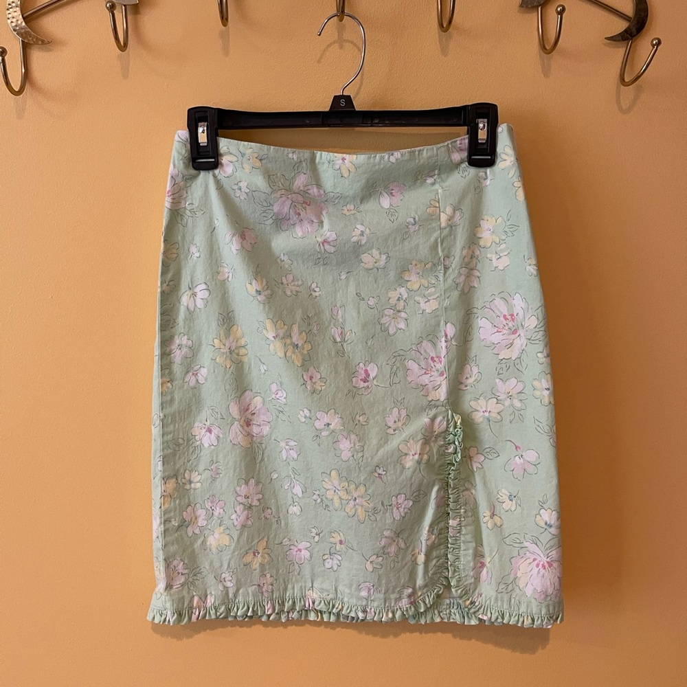Ralph Lauren Green Floral Skirt